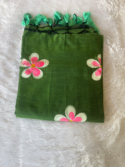 Khadi Cotton Hand Painted Saree