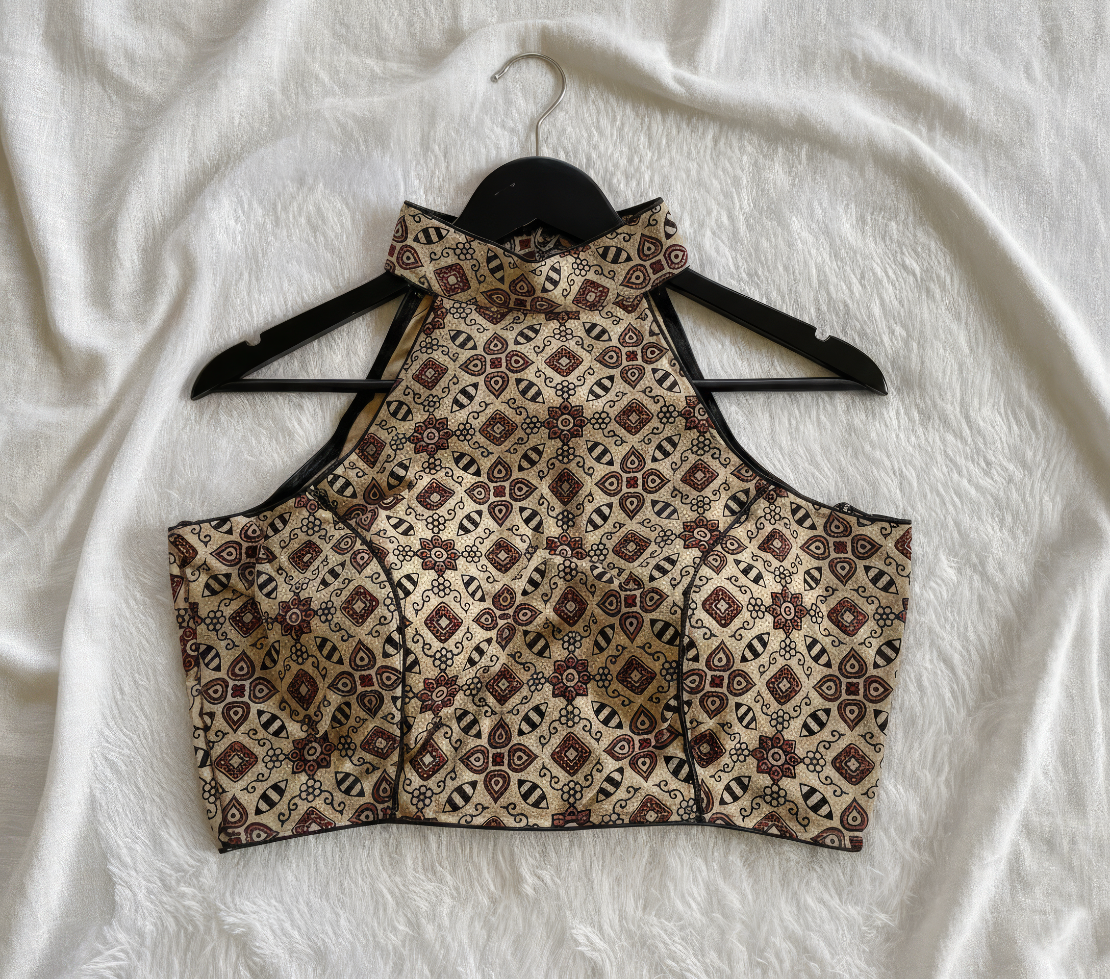 Pure Ajrakh Halter Neck Blouse