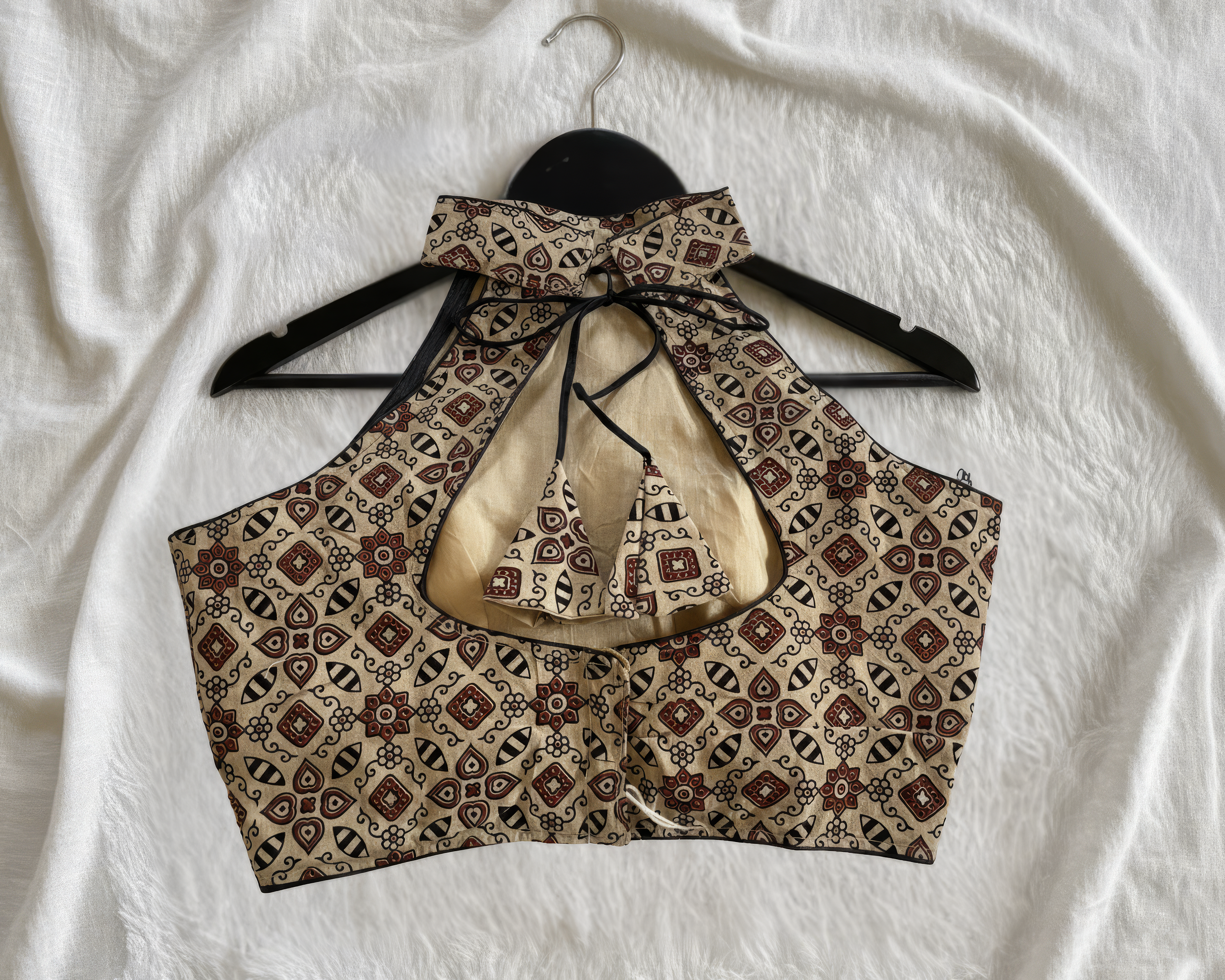 Pure Ajrakh Halter Neck Blouse