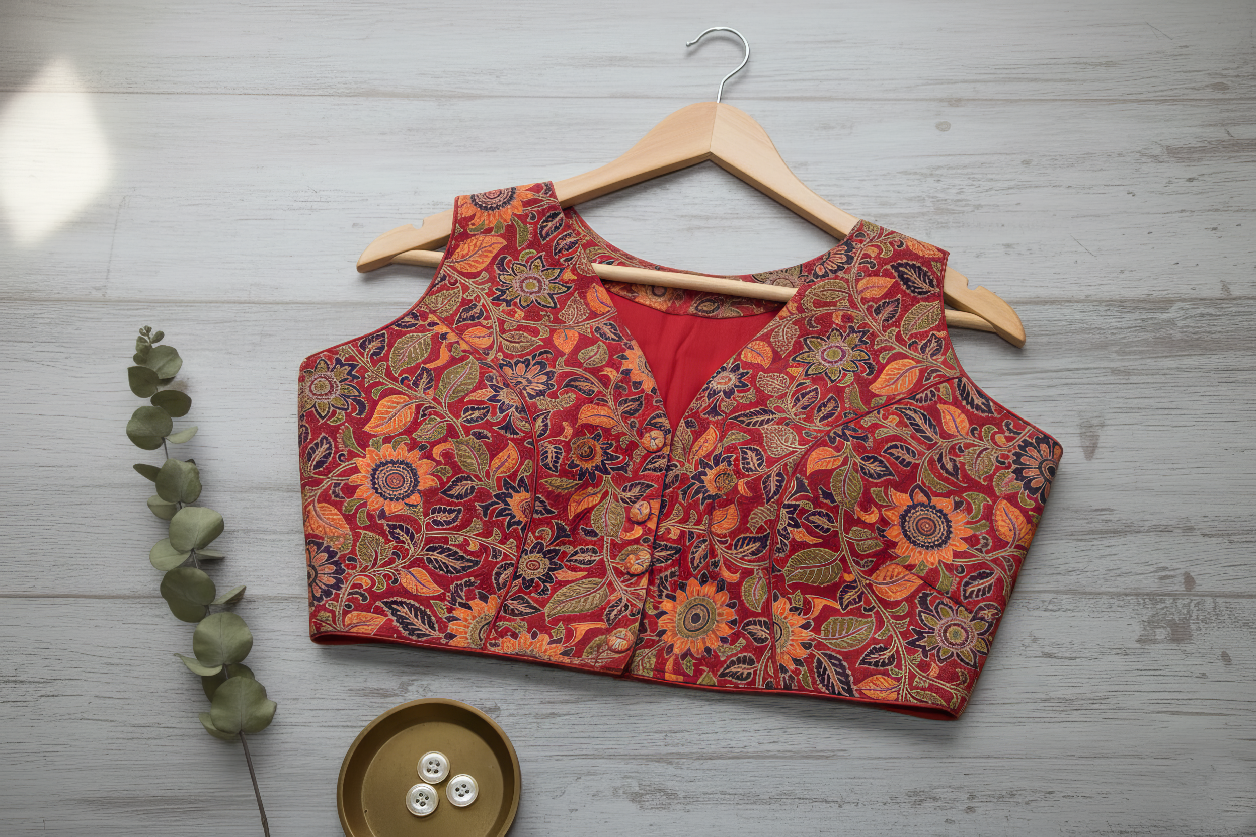 Kalamkari Sleeveless Blouse