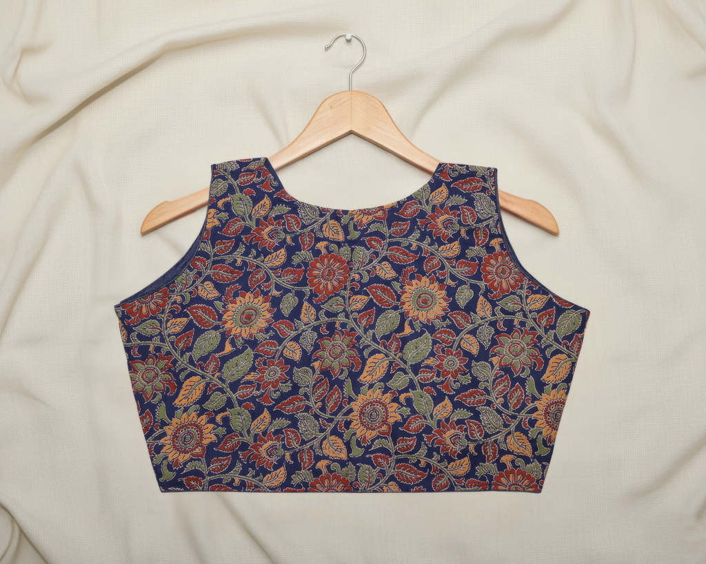 Kalamkari Cotton Sleeveless Blouse