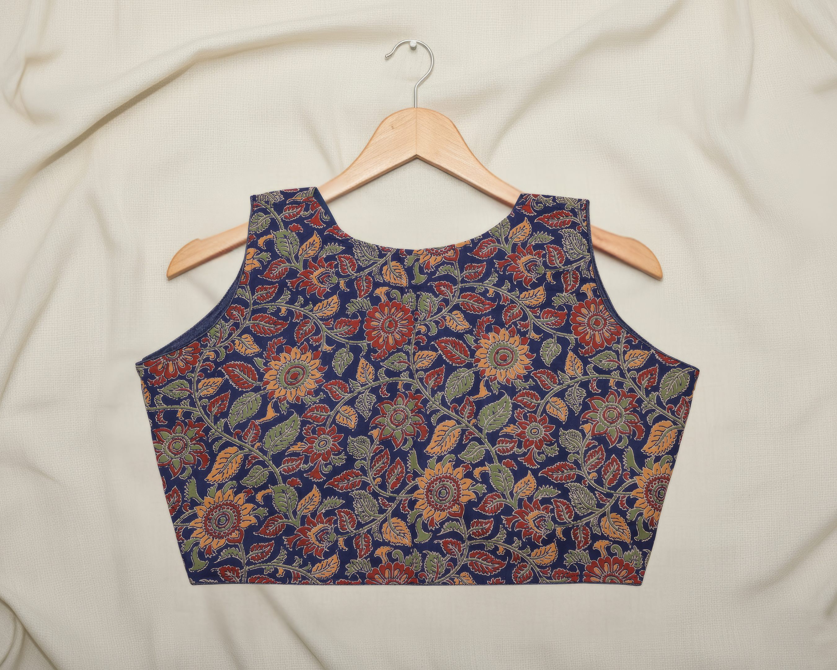 Kalamkari Cotton Sleeveless Blouse