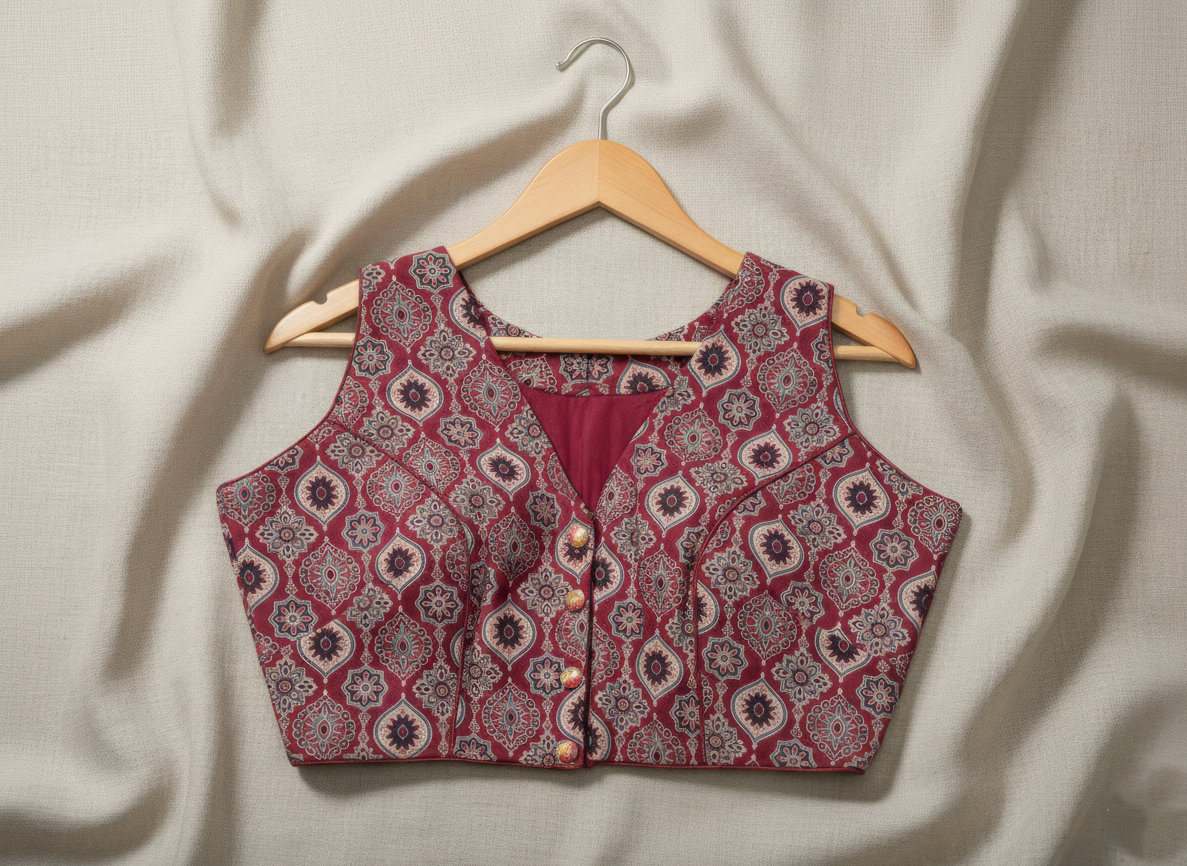 Ajrakh Cotton Sleeveless Blouse