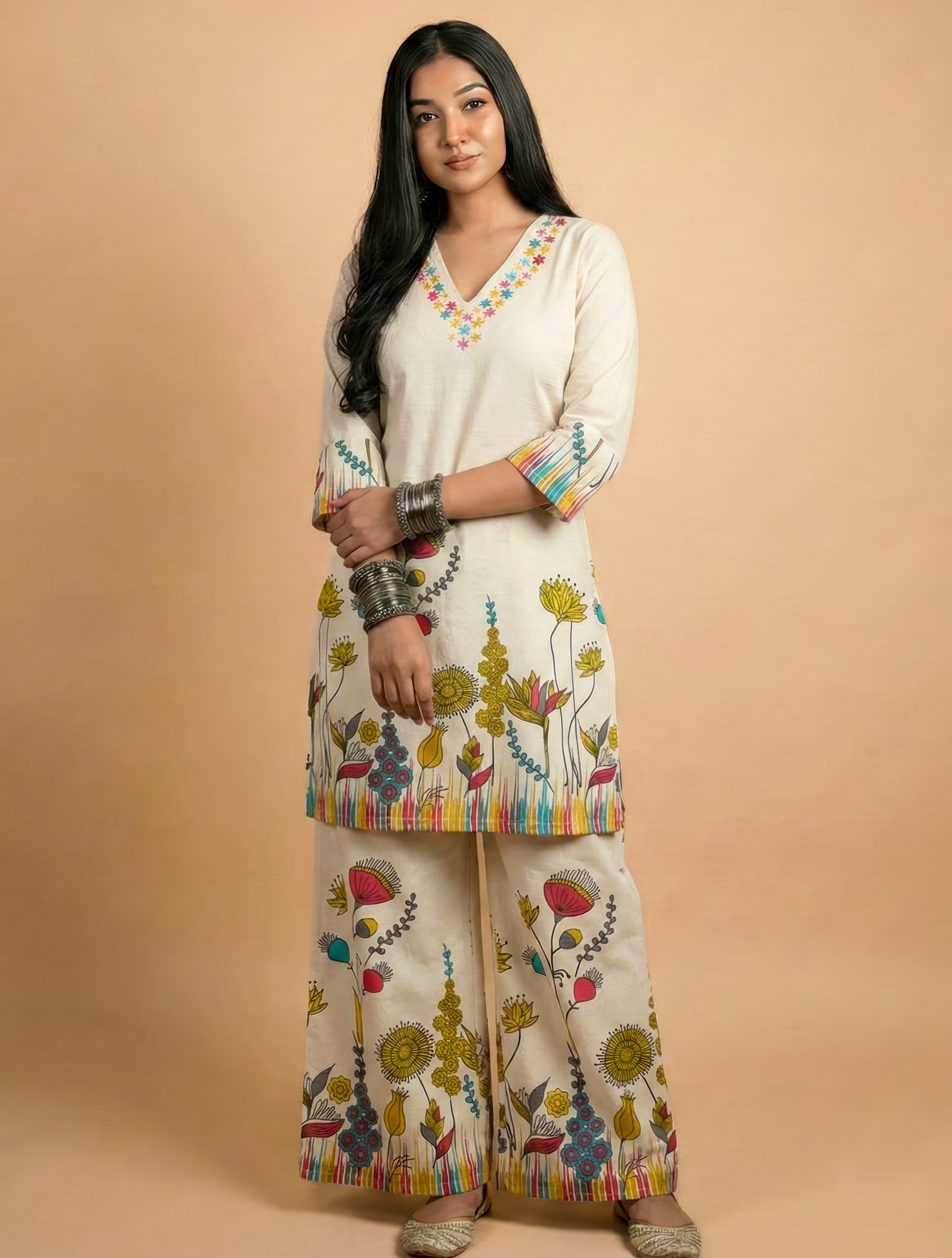 Khadi Cotton Digital Print Co-ord Set