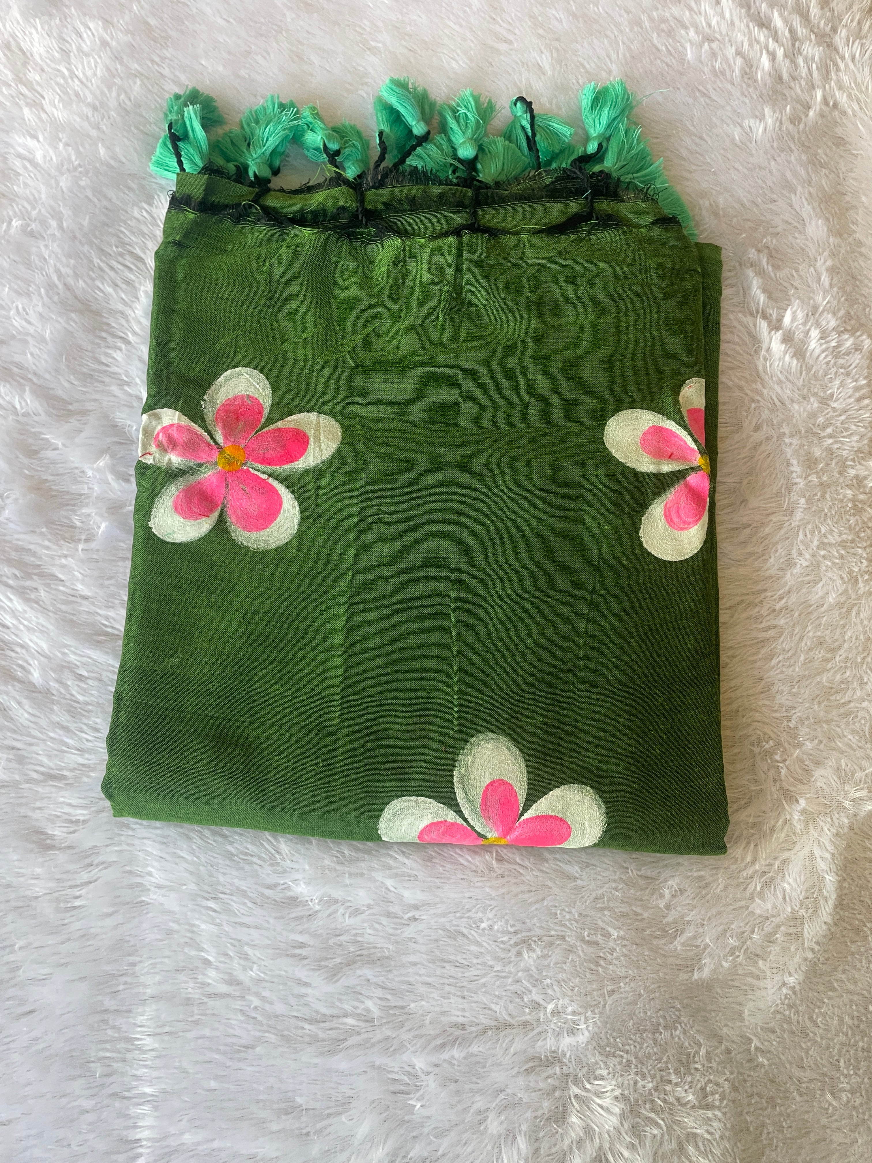 Khadi Cotton Hand Painted Saree