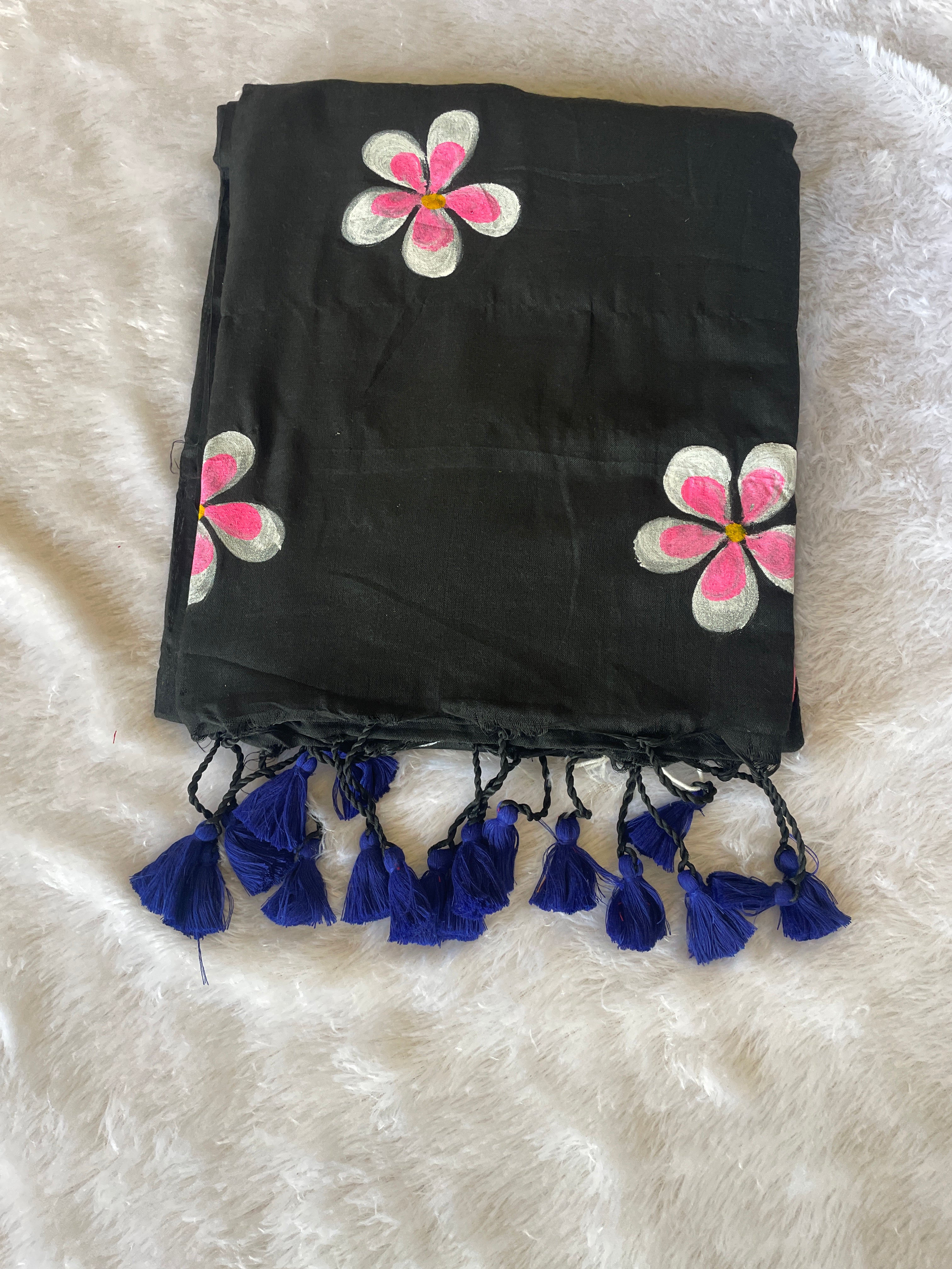 Khadi Cotton Hand Painted Saree