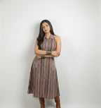Kantha Work Cotton Collar One-Piece Dress