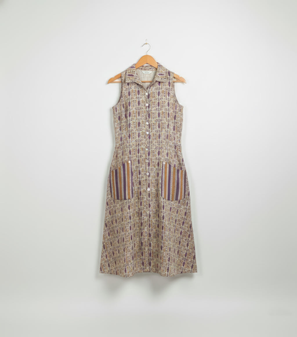 Kantha Work Cotton Collar One-Piece Dress