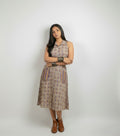 Kantha Work Cotton Collar One-Piece Dress