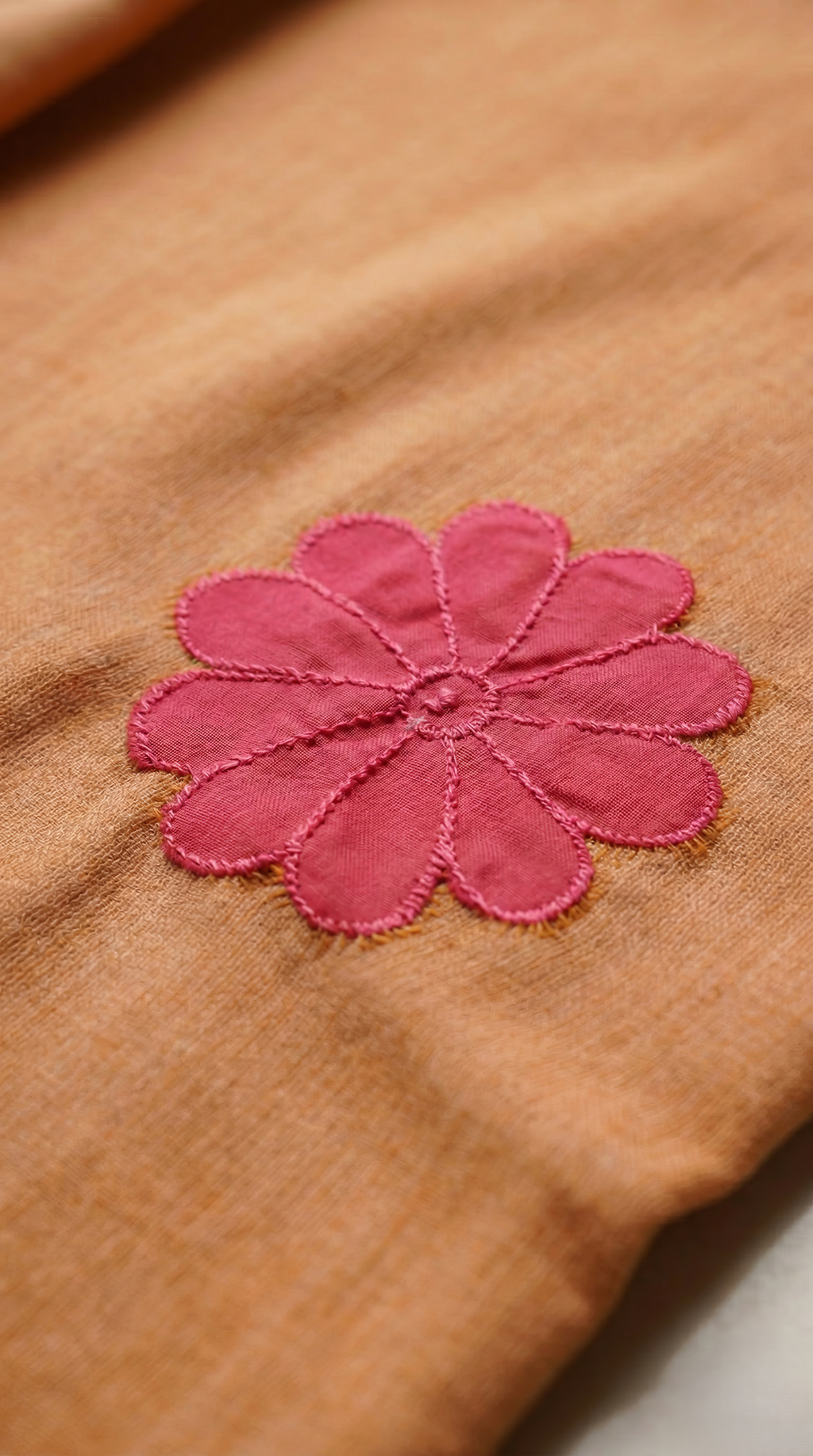 Mol Cotton Flower Patchwork Saree with Tassels