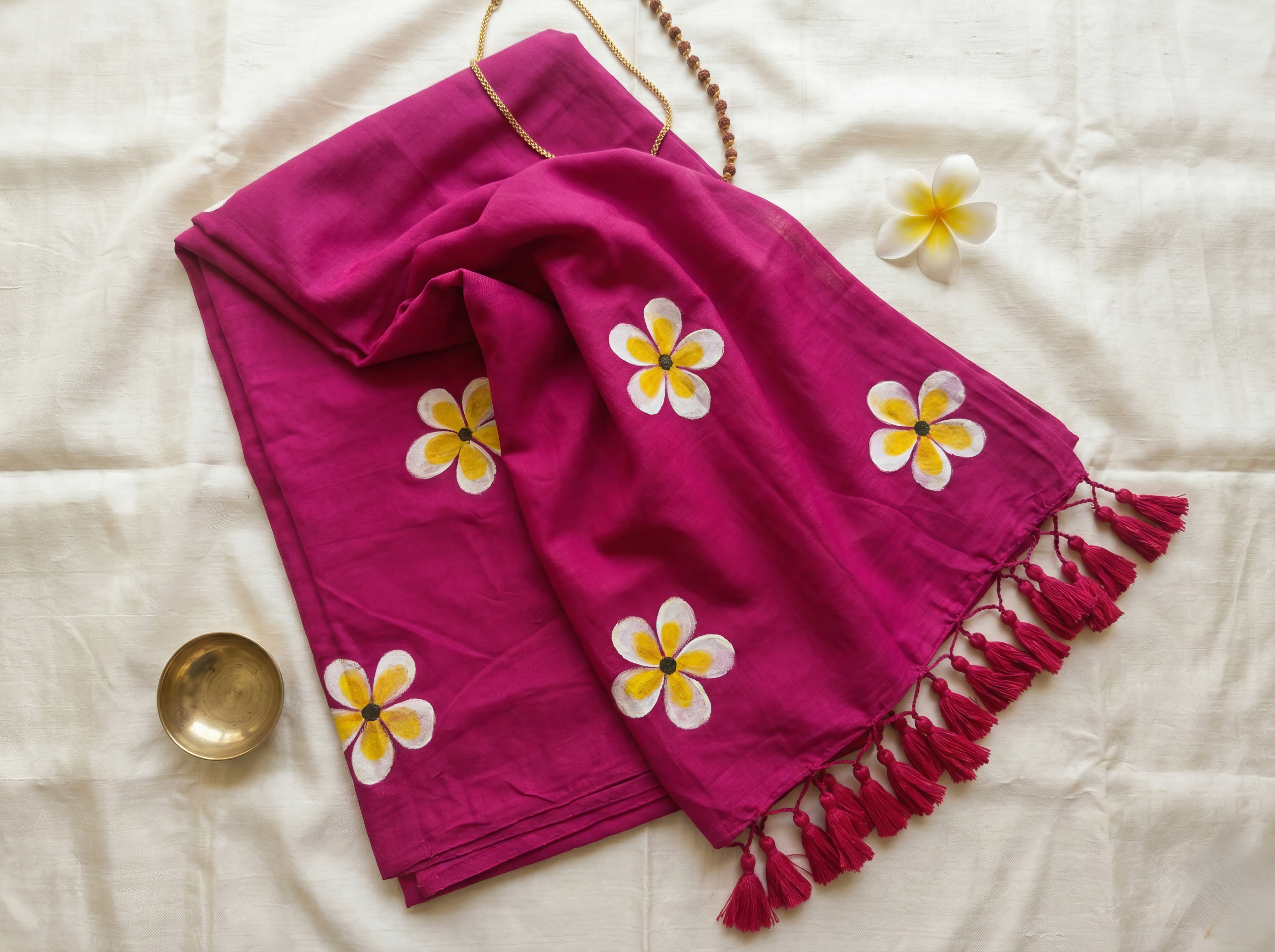 Khadi Cotton Hand Painted Saree
