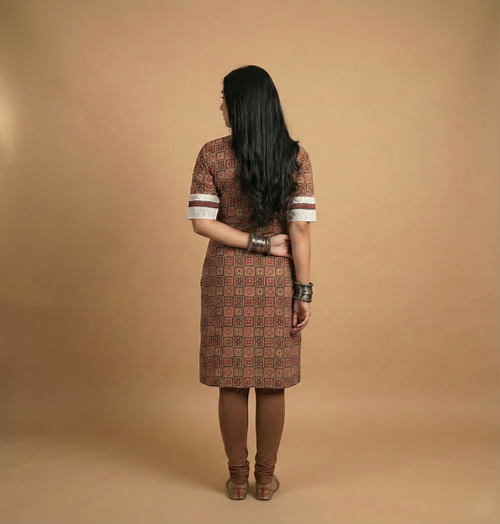 Ajrakh Hakoba Patchwork Kurti