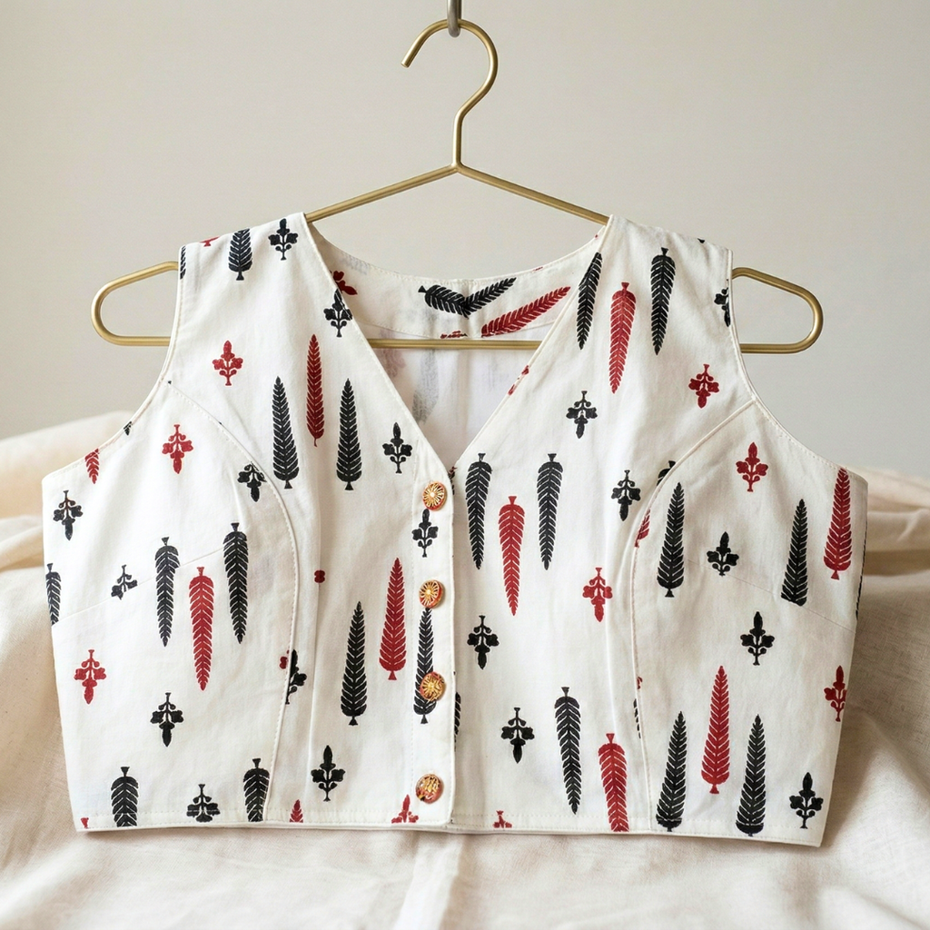 Pure Cotton Sleeveless Blouse