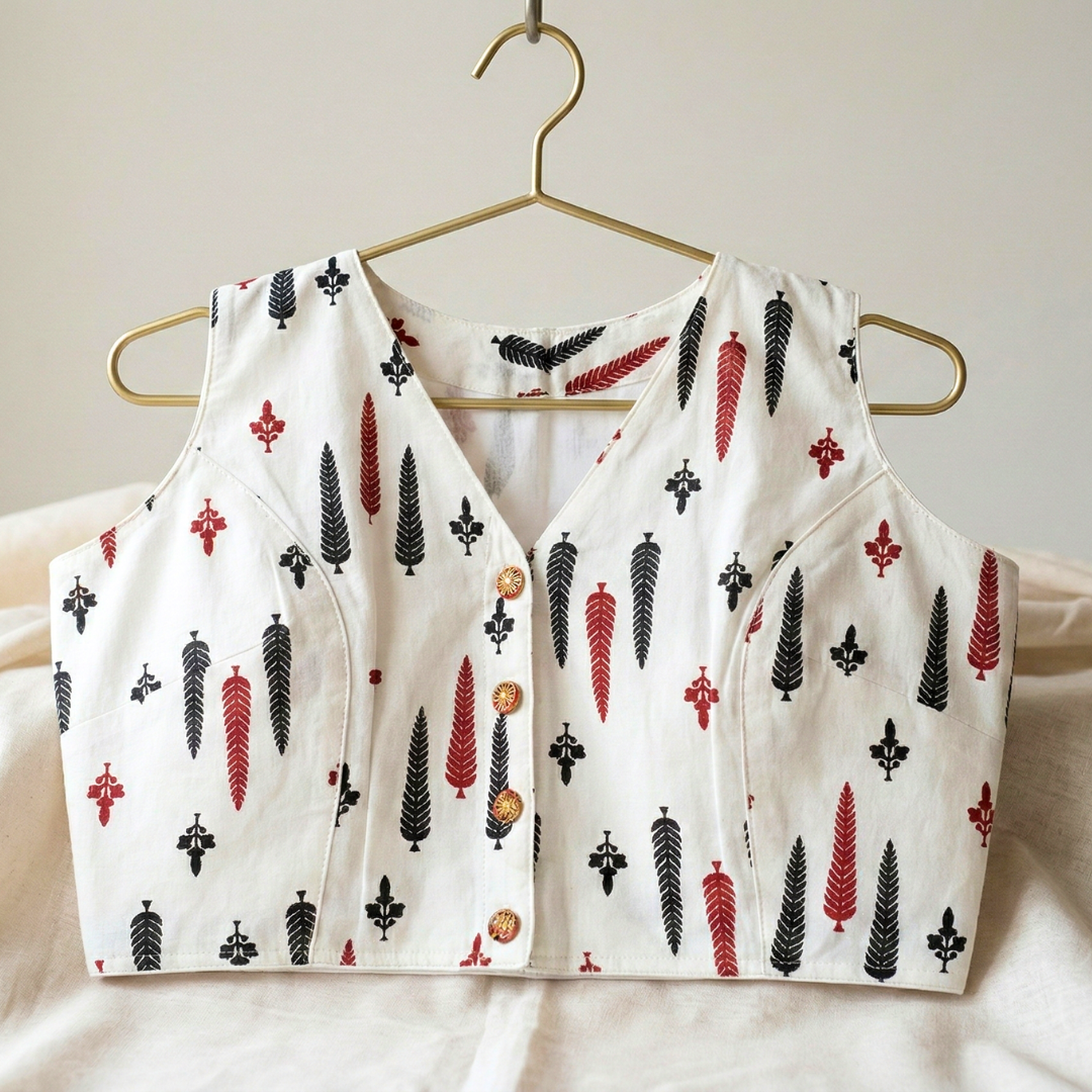 Pure Cotton Sleeveless Blouse