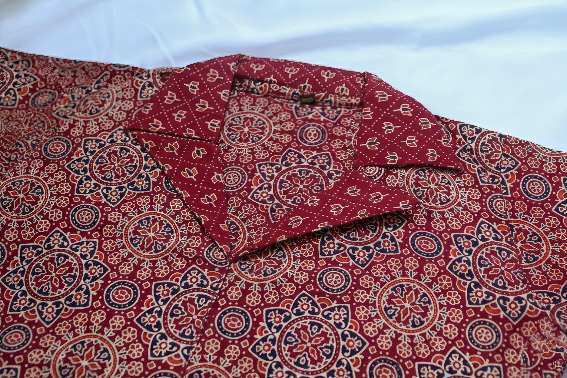 Ajrakh Cotton Co-ord Set – Blazer Neck Style