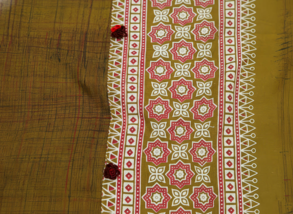 Brash Ajrakh Sequence Thread Work Collar Kurti