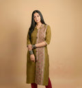 Brash Ajrakh Sequence Thread Work Collar Kurti